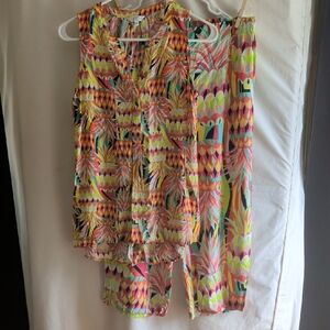 Crown & Ivy Multicolor Tropical Print Set